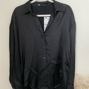 Zara Silk Button-Up